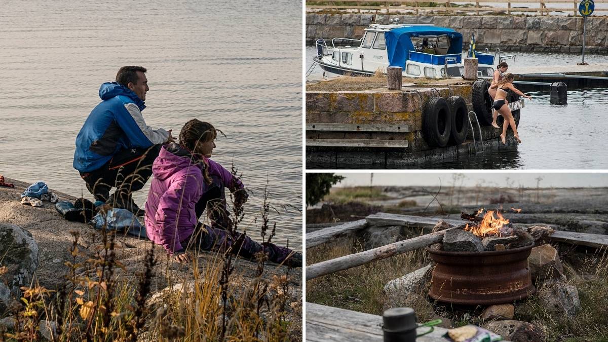 Utomhusmatlagning på öppen eld i Blekinges natur under höst