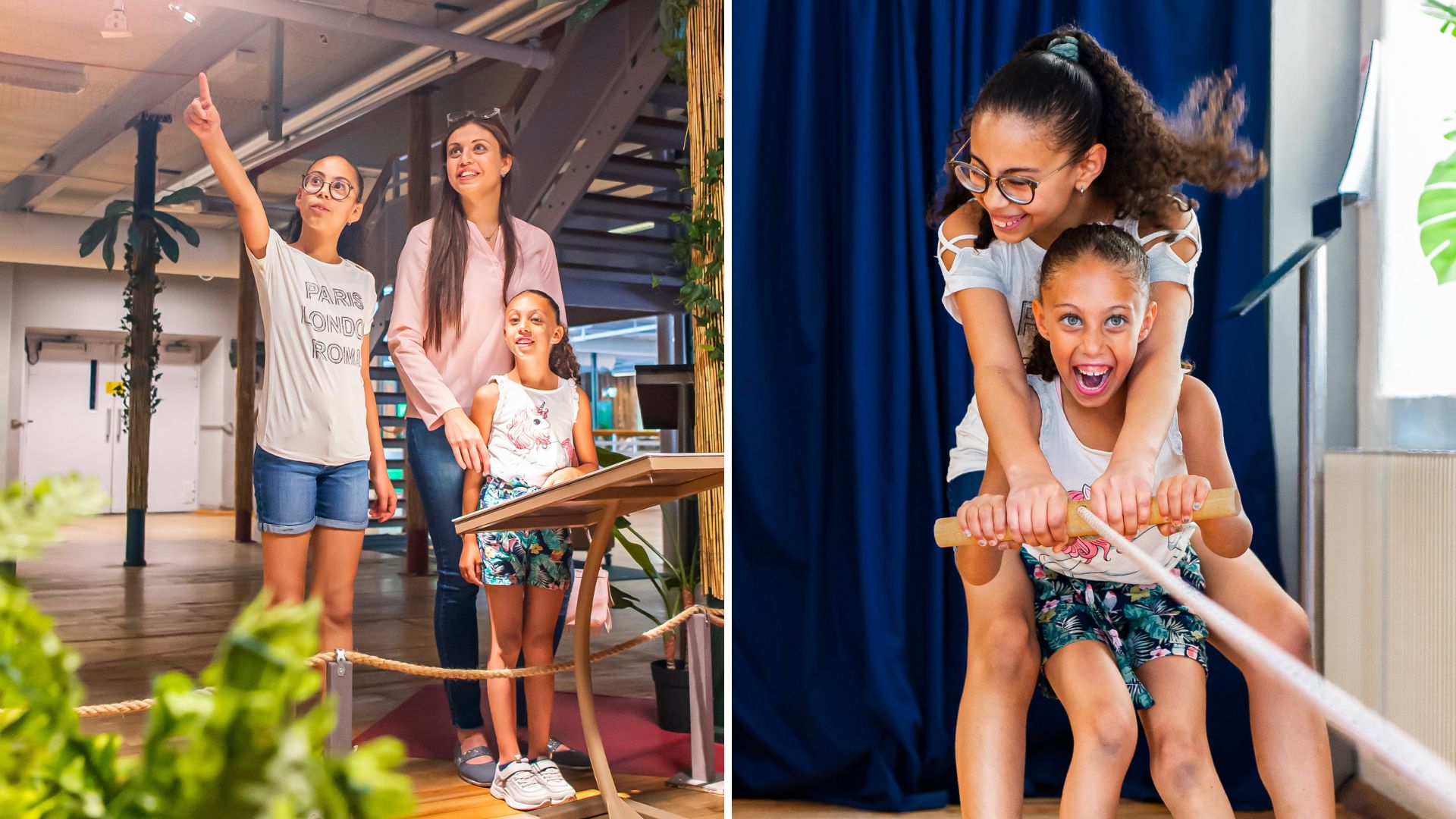 Barn och familjer utforskar interaktiva stationer på Kreativum Science Center i Karlshamn, Blekinge. Bildtext: Kreativum i Karlshamn – ett Science Center fyllt med upptäckarglädje och 170 prova-på-stationer för hela familjen.