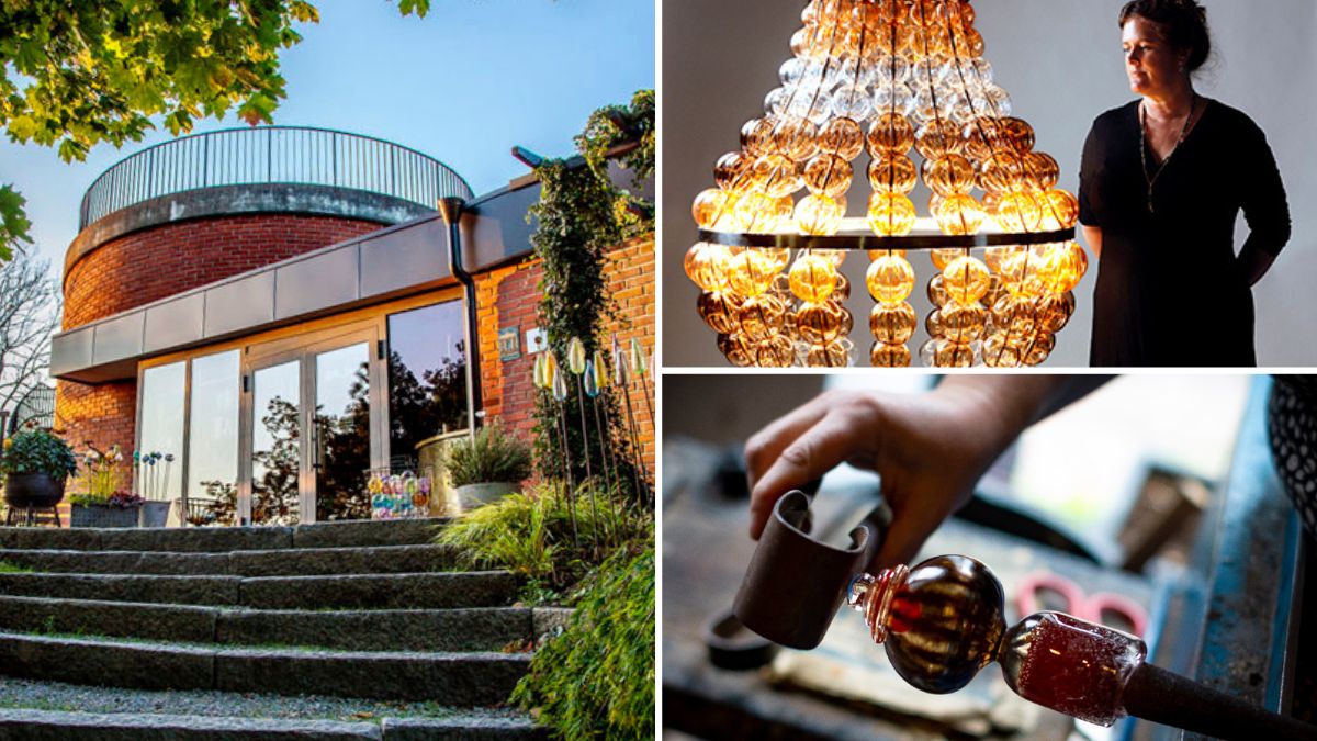 Glaskonst och hantverk i Blekinge – glasblåsning, design och ljuskronor skapade av lokala konstnärer i unika ateljéer.