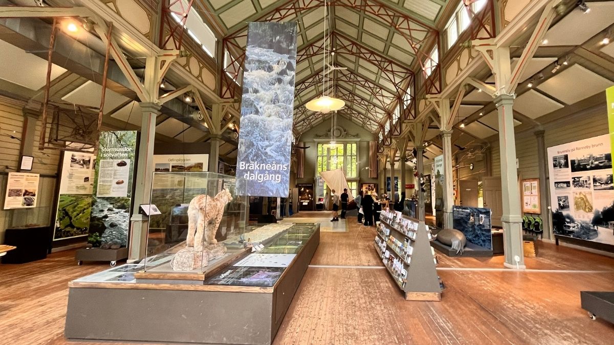 Naturum Blekinge med utställningar om Bräkneån, djurliv och Blekinges naturmiljöer.