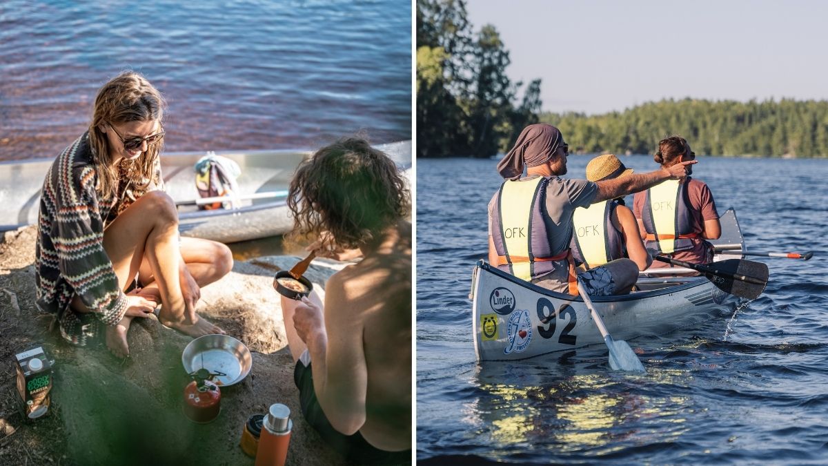 Paddling i Halen, tillsammans med fikastopp på vägen. Halen kanot, Olofström