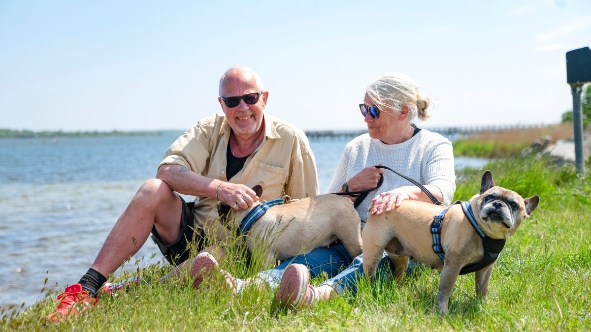 A couple with their dog in Blekinge