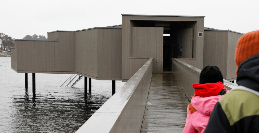 Vinterbad på Karlshamns Kallbadhus i Blekinge