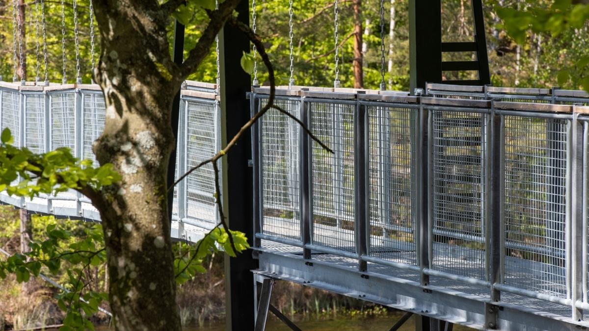 Frickabron i Halen, Olofström – hängbro i Blekinges vildmark