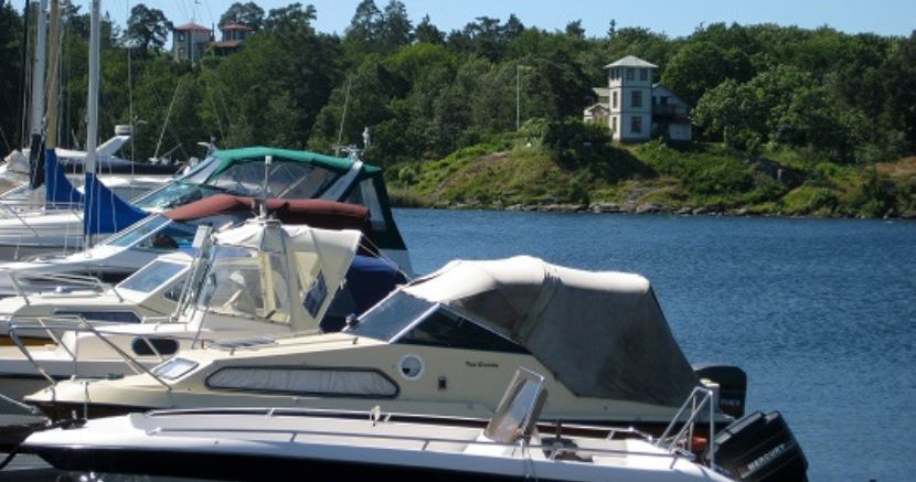 Gästhamn med båtar i Ekenäs, Ronneby