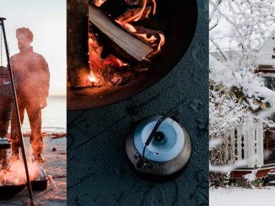 Vinter i Blekinges skärgård. Outdoor cooking och umgås.