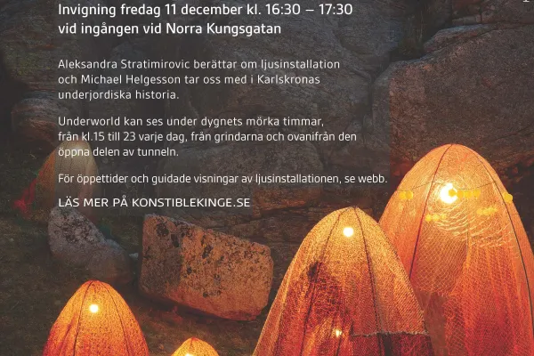 Underworld - Ljusinstallation i Järnvägstunneln i världsarvets Karlskrona 