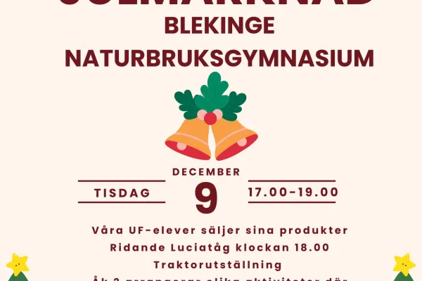 Julmarknad på Blekinge Naturbruksgymnasium
