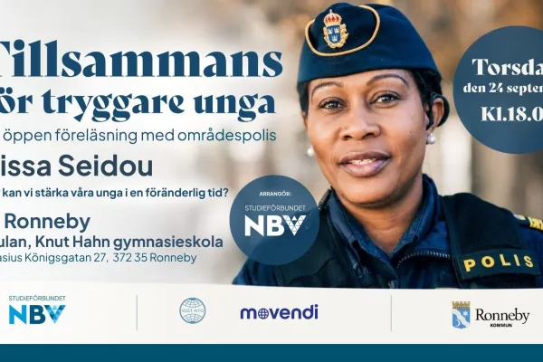 TILLSAMMANS - för tryggare unga: Föreläsning med Rissa Seidou (Ronneby)