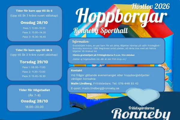 Hoppa i hoppborgar på höstlovet