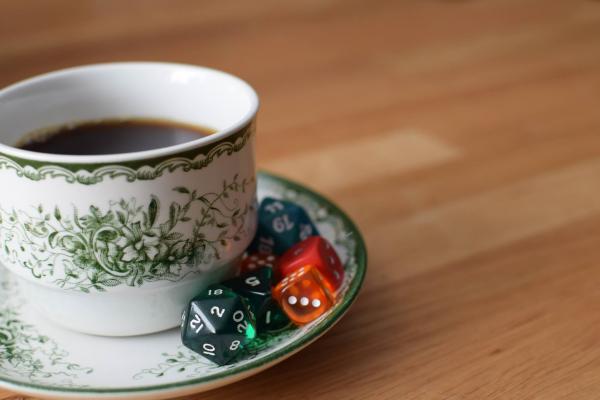 Coffee cup and dice