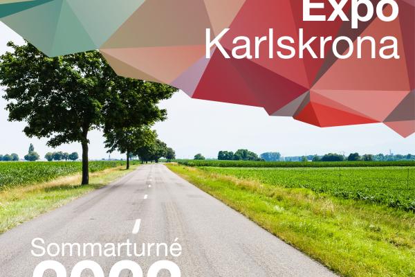 Bild av en väg på landsbygd med logotyp av Expo Karlskrona