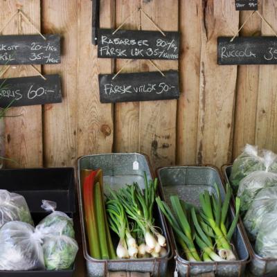 grönsaker i gårdsbutiken