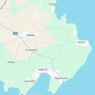 Karta över Sölvesborg