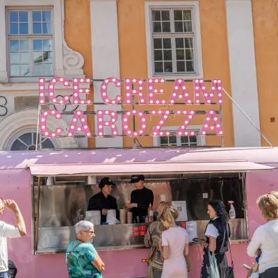 Glassvagn i Sölvesborgs slottspark